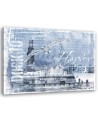City Wall Canvas prints - Panoramic of a city Blue. High quality  | FEEBY