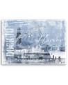 City Wall Canvas prints - Panoramic of a city Blue. High quality  | FEEBY