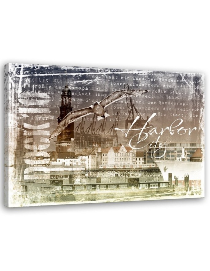 City Wall Canvas prints - Panoramic of a city brown | FEEBY