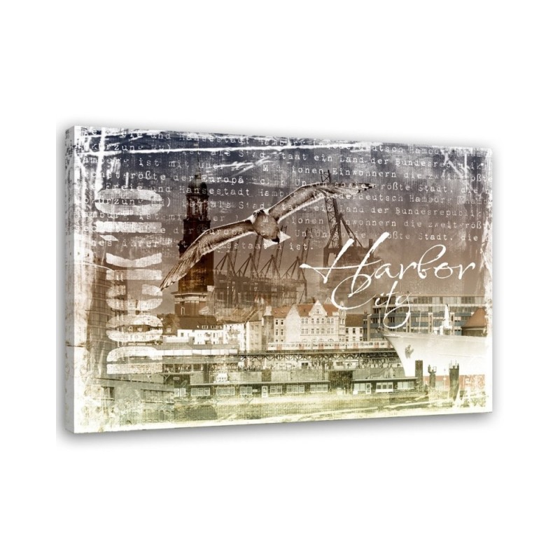City Wall Canvas prints - Panoramic of a city brown | FEEBY