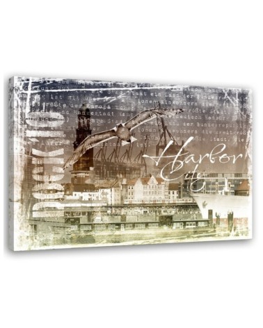 City Wall Canvas prints - Panoramic of a city brown | FEEBY