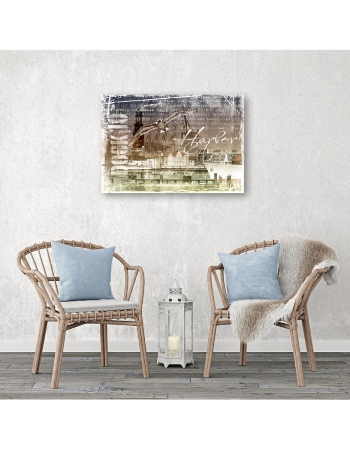 City Wall Canvas prints - Panoramic of a city brown | FEEBY