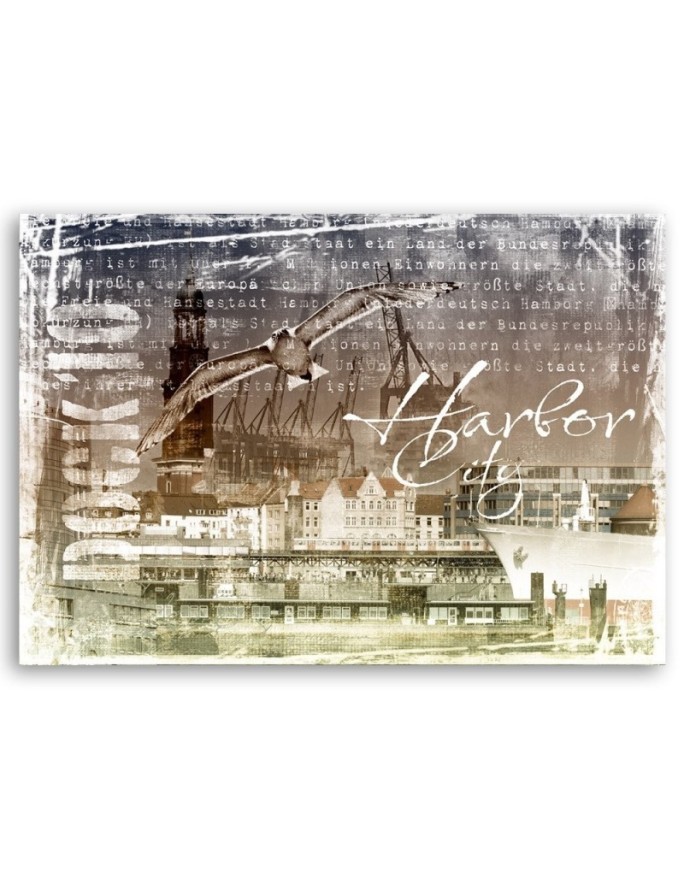 City Wall Canvas prints - Panoramic of a city brown | FEEBY
