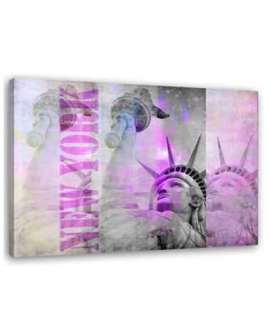 Canvas prints USA - Statue of Liberty and New York sign by Andrea Haase | FEEBY