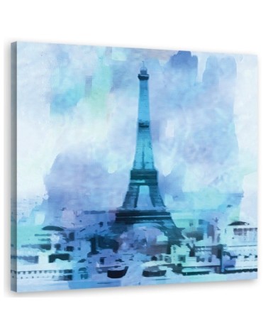 Canvas print - Eiffel Tower blue landscape| FEEBY