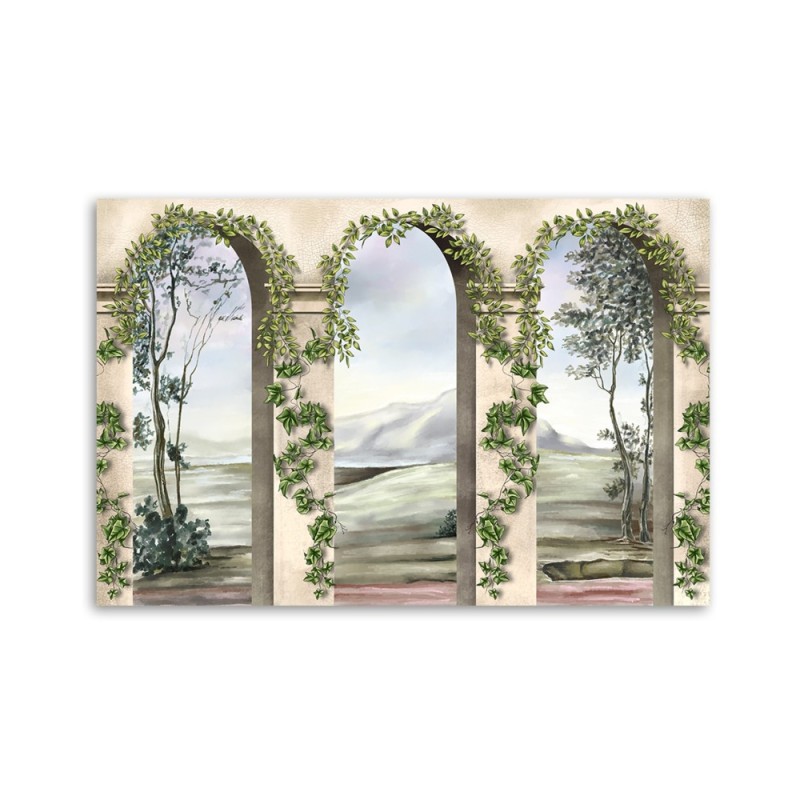 Bild auf Leinwand - Säulen und Bögen mit Efeu | Feeby