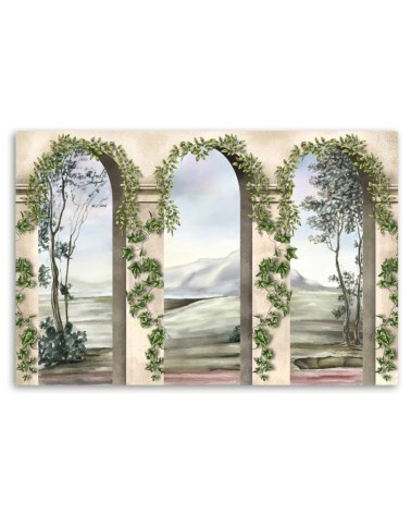 Bild auf Leinwand - Säulen und Bögen mit Efeu | Feeby