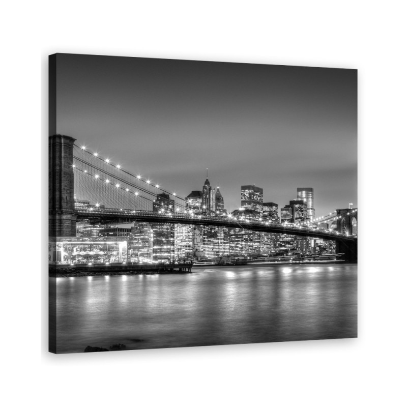 Bild auf Leinwand - Brookliński Bridge in der Nacht | Feeby