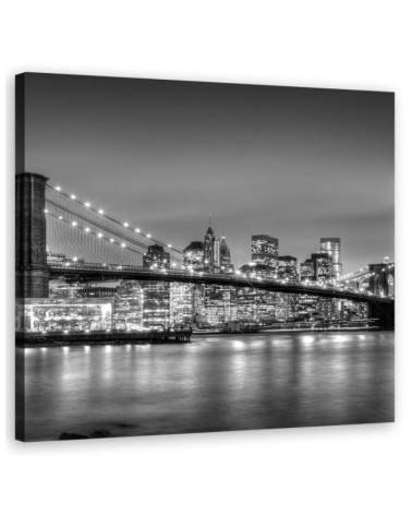 Bild auf Leinwand - Brookliński Bridge in der Nacht | Feeby