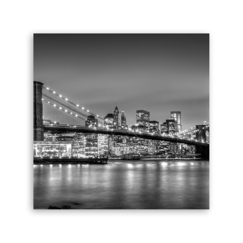 Bild auf Leinwand - Brookliński Bridge in der Nacht | Feeby