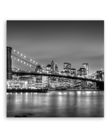 Bild auf Leinwand - Brookliński Bridge in der Nacht | Feeby