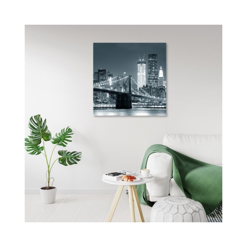 Bild auf Leinwand - Brookliński -Brücke beleuchtet | Feeby