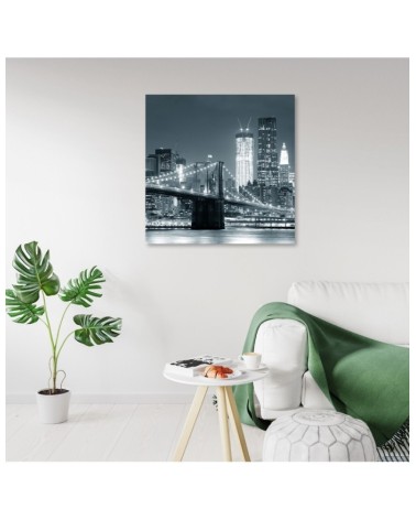 Bild auf Leinwand - Brookliński -Brücke beleuchtet | Feeby