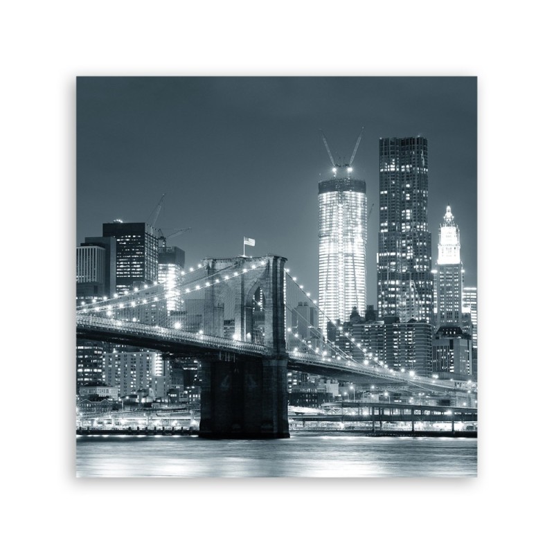 Bild auf Leinwand - Brookliński -Brücke beleuchtet | Feeby