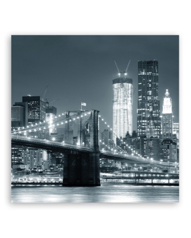 Bild auf Leinwand - Brookliński -Brücke beleuchtet | Feeby