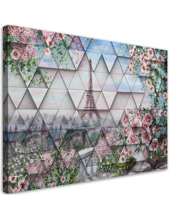 Obraz na ścianę do salonu - Deco Panel Wieża Eiffla 3D | FEEBY
