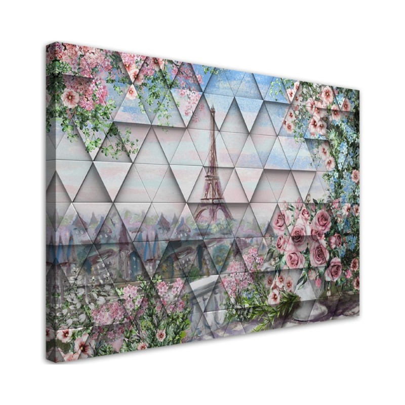 Obraz na ścianę do salonu - Deco Panel Wieża Eiffla 3D | FEEBY