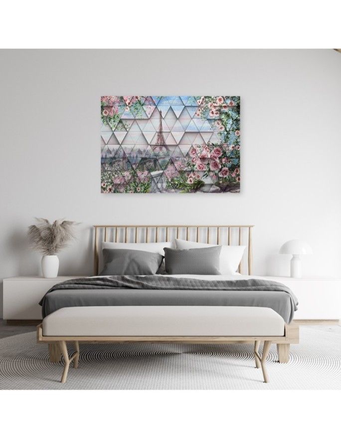 Obraz na ścianę do salonu - Deco Panel Wieża Eiffla 3D | FEEBY