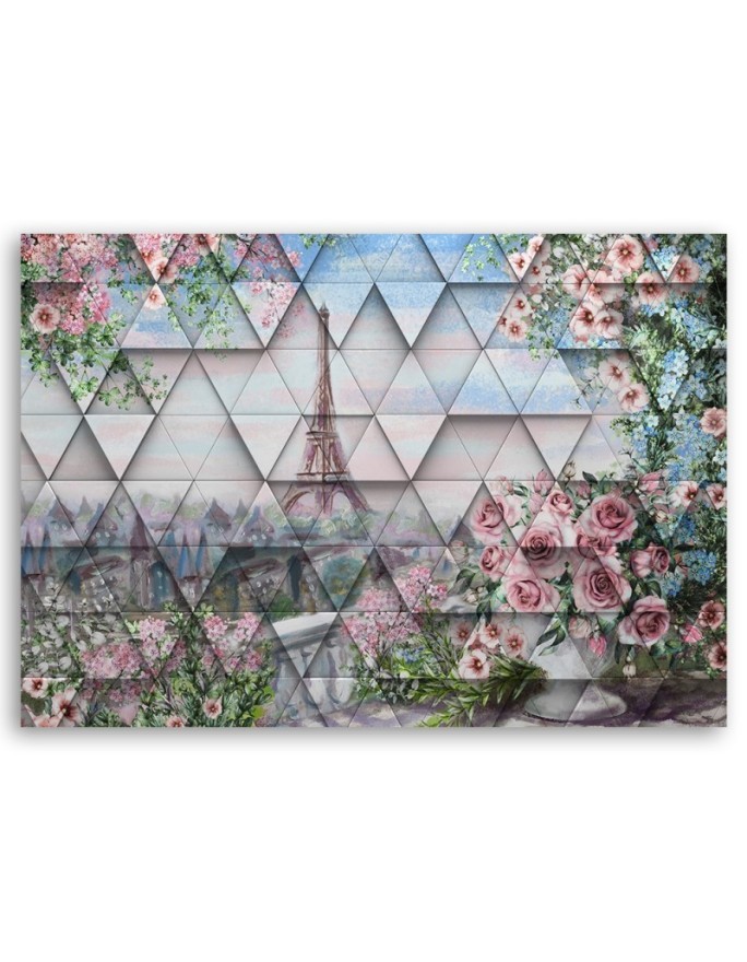 Obraz na ścianę do salonu - Deco Panel Wieża Eiffla 3D | FEEBY
