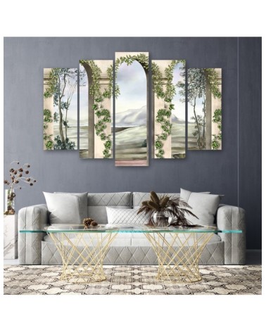 Bild auf Leinwand - Säulen und Bögen mit Efeu | Feeby