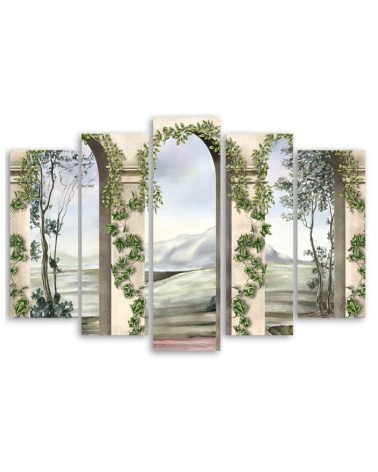 Bild auf Leinwand - Säulen und Bögen mit Efeu | Feeby