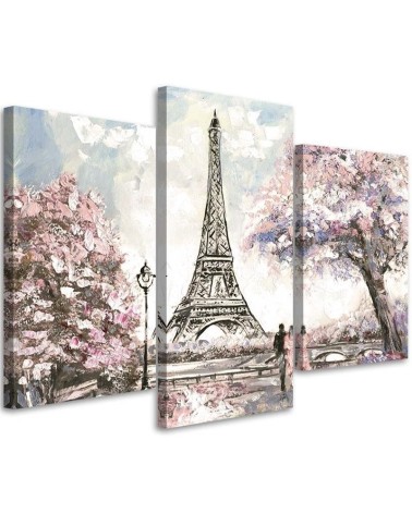3 piece Painted Eiffel Tower - Paintings Paris | FEEBY