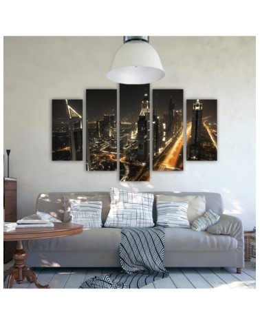 Leinwanddruck - Dubai at Night Stadt Panorama | Feeby