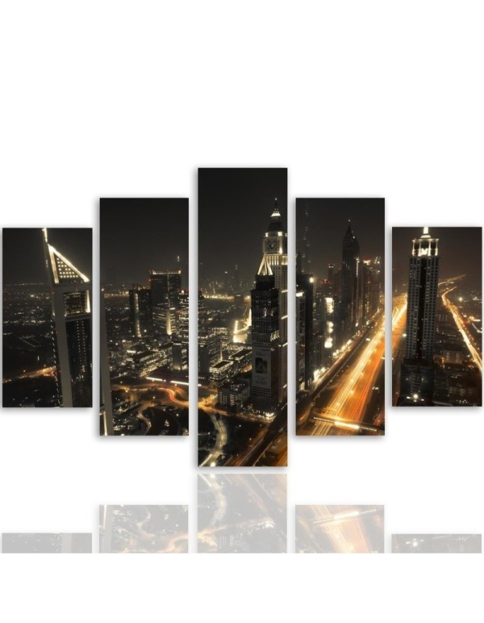 Obraz na płótnie canvas - Panorama Dubaju nocą | FEEBY