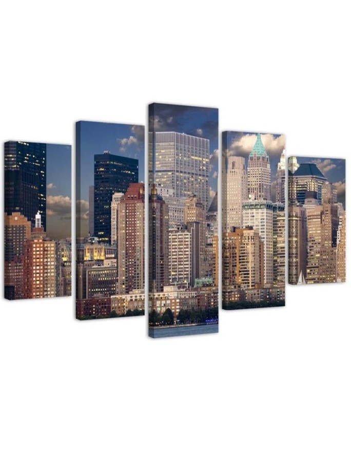 Dekoratives Leinwandbild - Stadt New York Manhattan | Feeby