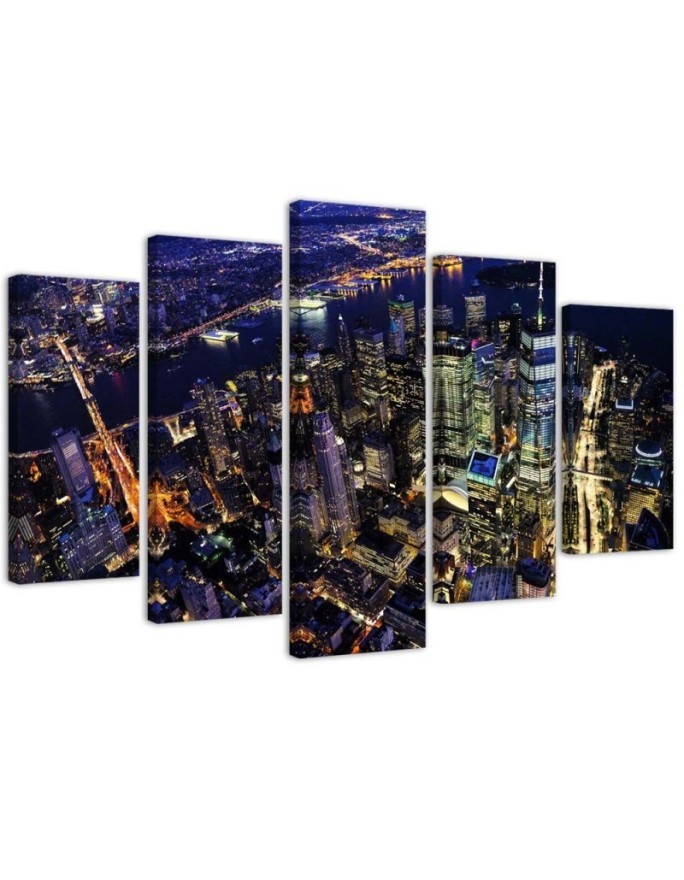 Canvas print USA - New York by night | FEEBY