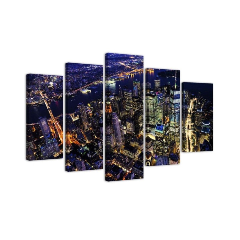 Canvas print USA - New York by night | FEEBY