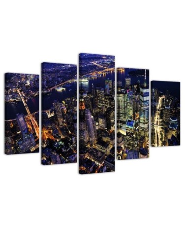 Canvas print USA - New York by night | FEEBY