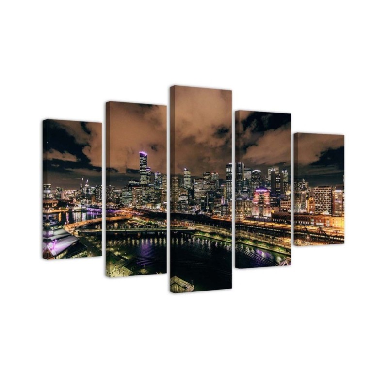 Canvas print USA - Modern city by night | FEEBY