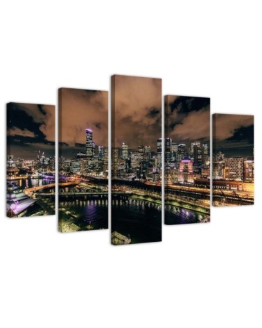 Canvas print USA - Modern city by night | FEEBY