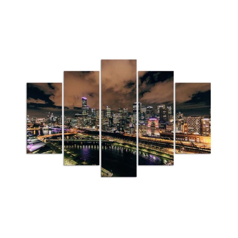 Leinwandbild - Architektur Stadt Nacht | Feeby