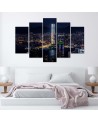 Canvas print for living room - Illuminated skyscraper | FEEBY