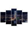 Canvas print for living room - Illuminated skyscraper | FEEBY