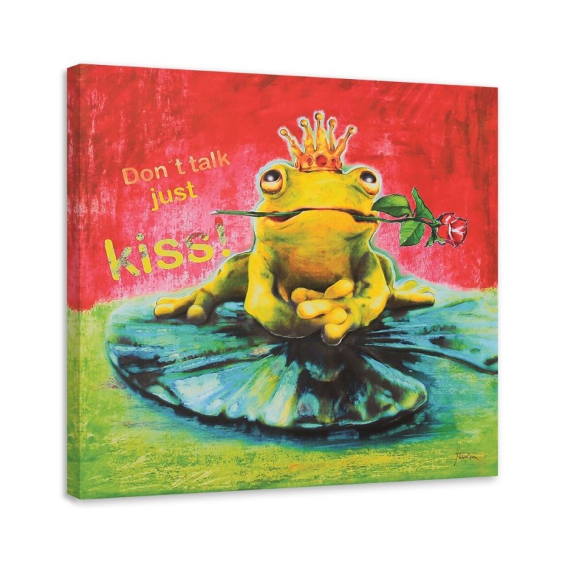 Leinwandbild - Prinz Frosch auf einem Blatt | Feeby