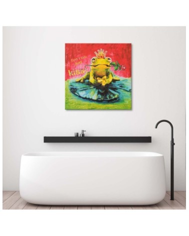 Leinwandbild - Prinz Frosch auf einem Blatt | Feeby