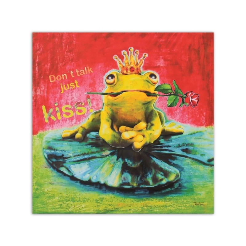 Leinwandbild - Prinz Frosch auf einem Blatt | Feeby