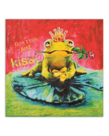 Leinwandbild - Prinz Frosch auf einem Blatt | Feeby