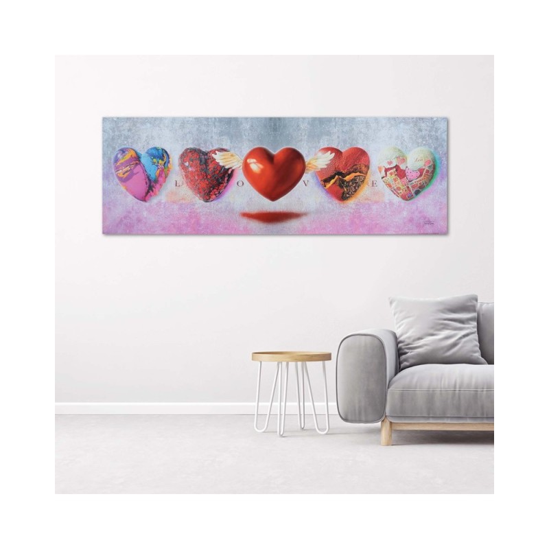 Bild - Herzen und Liebe Schriftzug auf einem rosa Hintergrund | Feeby