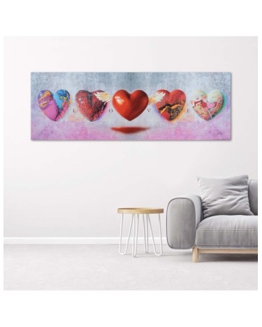 Bild - Herzen und Liebe Schriftzug auf einem rosa Hintergrund | Feeby