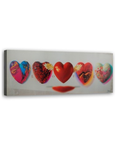 Canvas print - Hearts and love lettering on white background | FEEBY