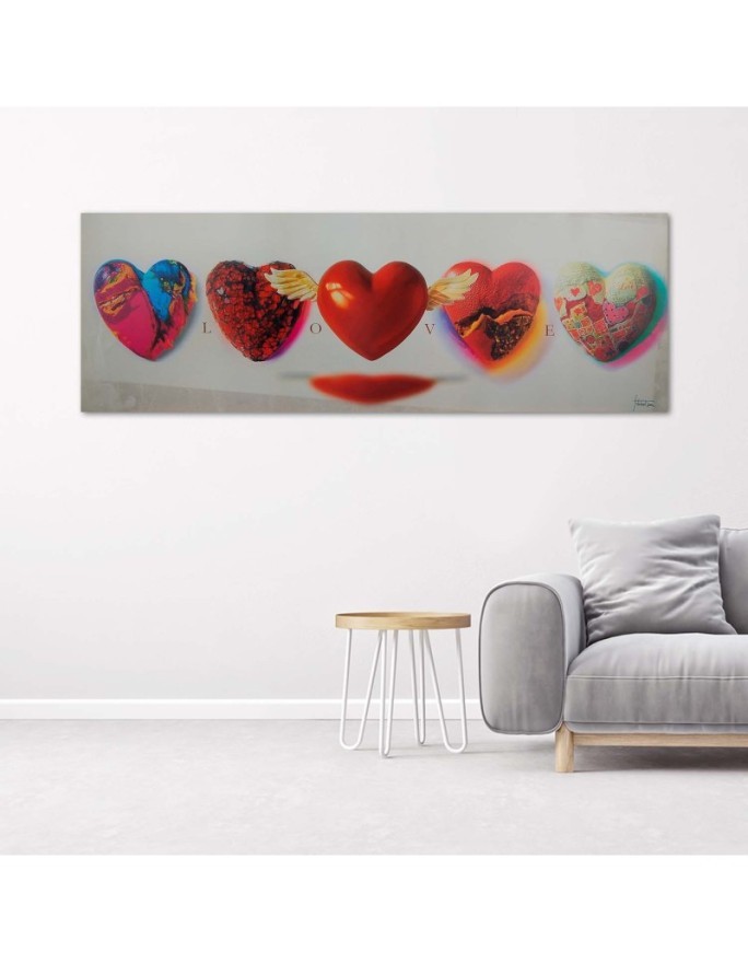 Wydruk na płótnie canvas - Serca i napis love na białym tle | FEEBY