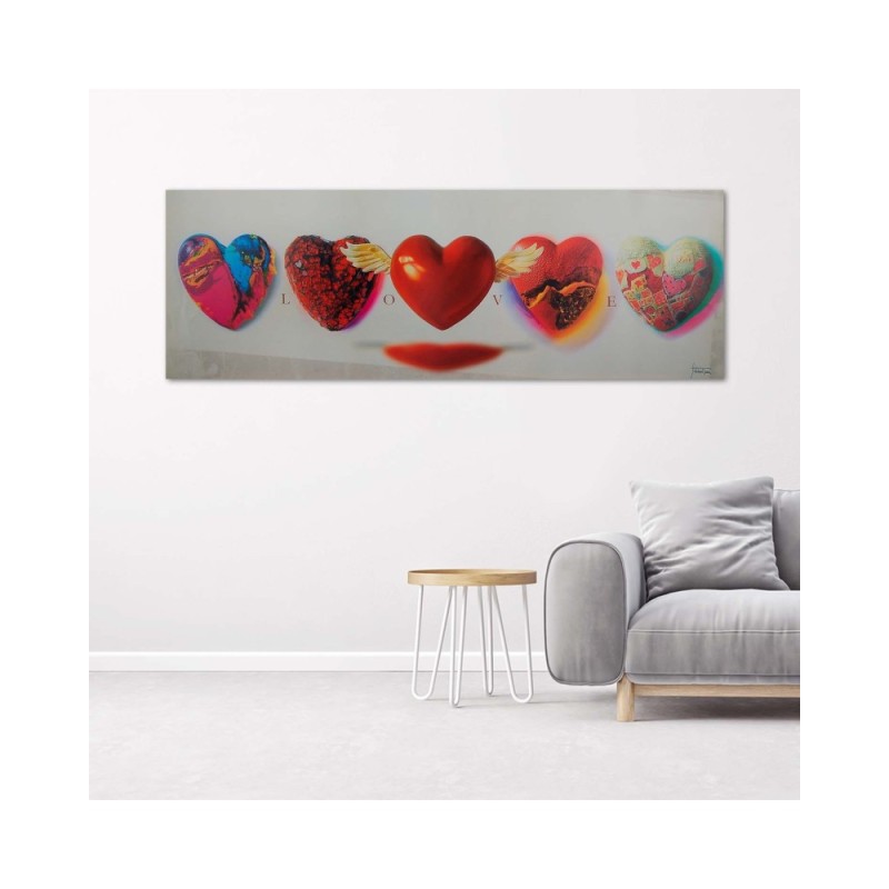 Bild - Herzen und Liebe Schriftzug auf weißem Hintergrund | Feeby