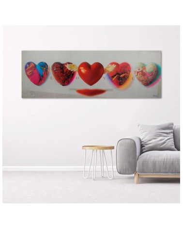 Bild - Herzen und Liebe Schriftzug auf weißem Hintergrund | Feeby