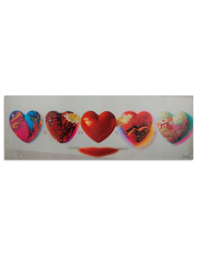 Wydruk na płótnie canvas - Serca i napis love na białym tle | FEEBY