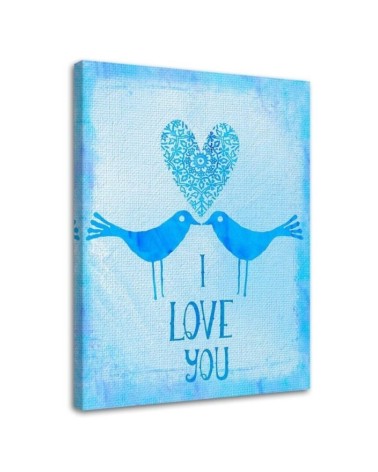 Canvas print - Two birds on a blue background | FEEBY