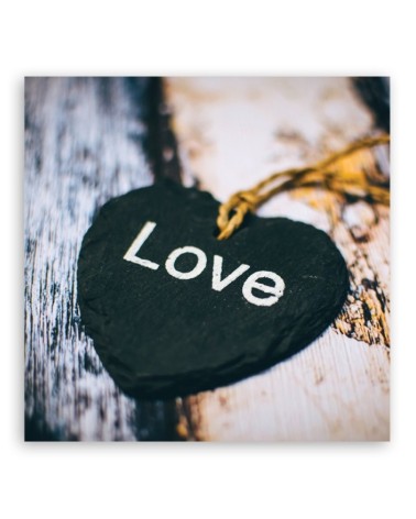 Leinwandbild - Herzholz Inschrift Liebe | Feeby